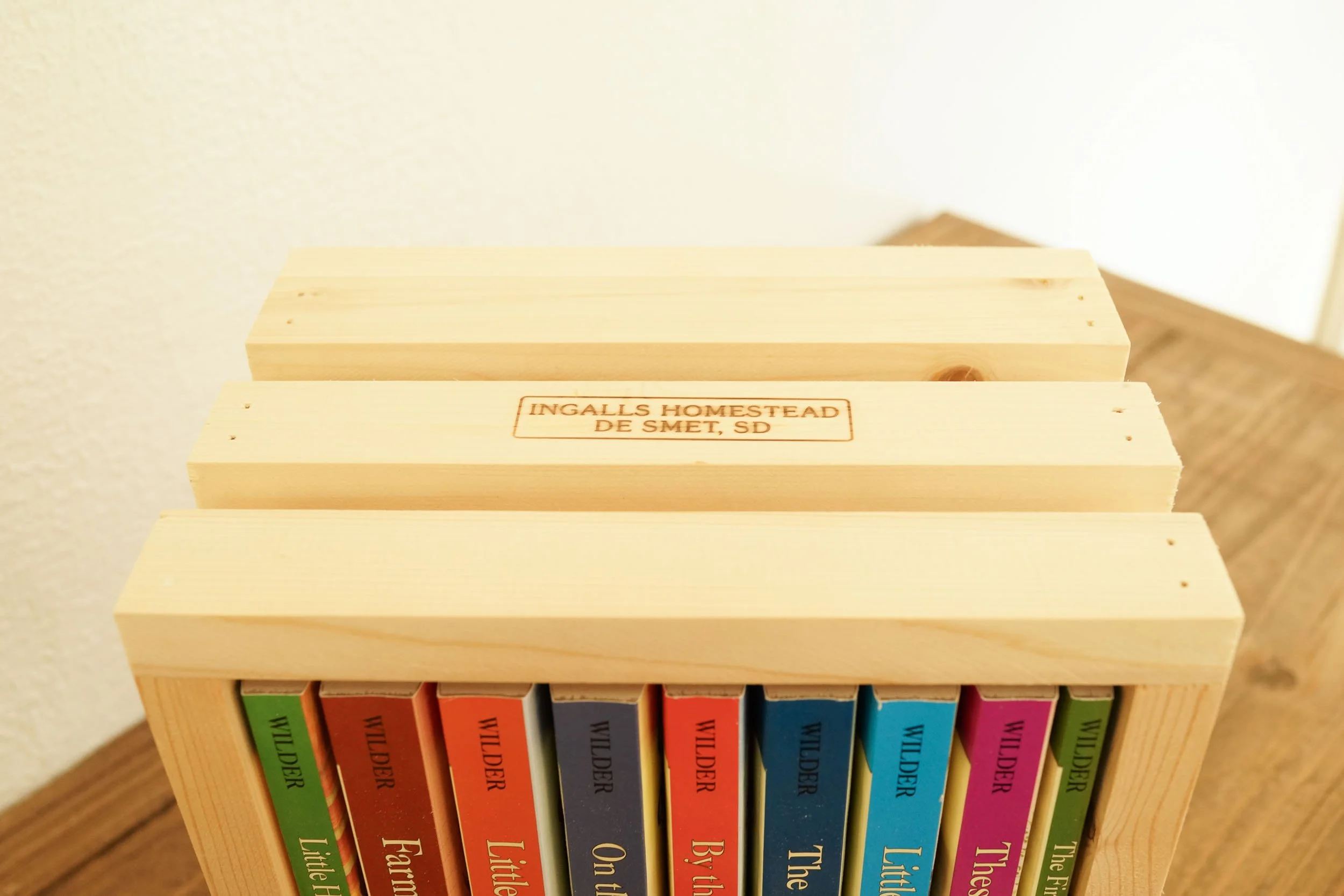 Little House Nine-book set paperback edition in handcrafted wooden